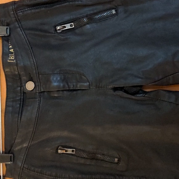 BlankNyc Faux Leather Skinny Pants Ankle Zip Black Size 27 Mid to Low Rise - Picture 2 of 10